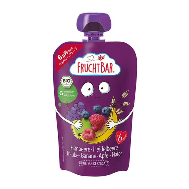 有機フルーツのベビースムージー　フルッフバー　オーガニックベビースムージー　ラズベリー・グレープ　100ｇ　入数：8個