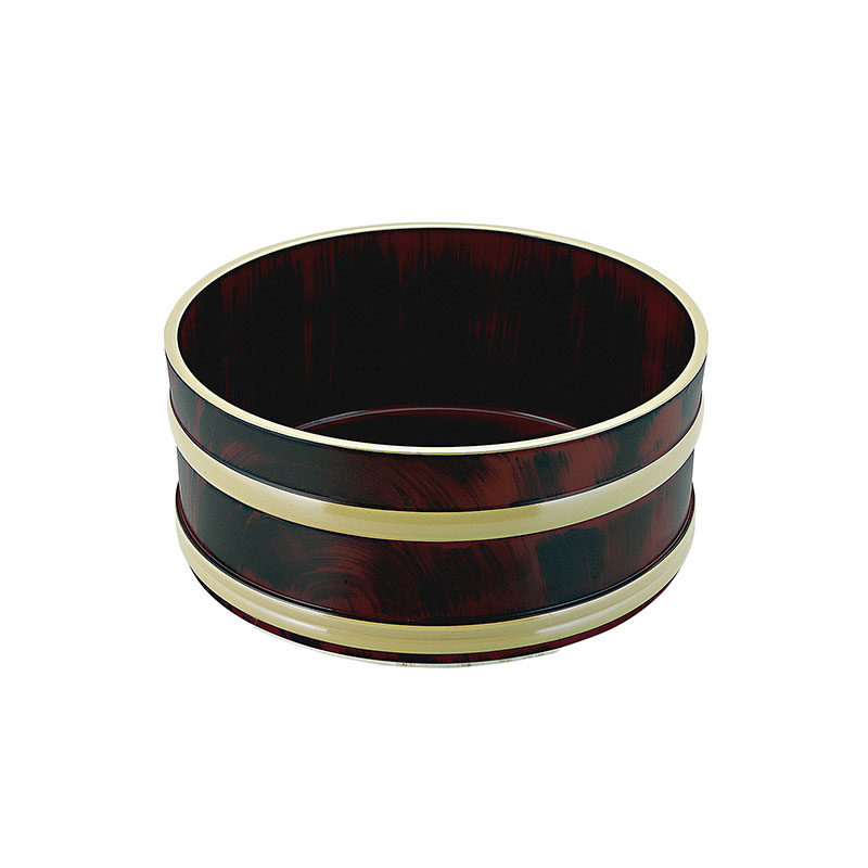 【70周年感謝際】湯桶　チーク刷毛目　サイズ：φ220 x H100mm