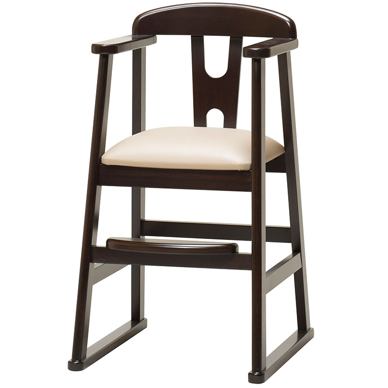 【70周年感謝際】子供椅子　レザーベージュ　サイズ：W430 x D510 x H750mm/座面の高さ：450mm