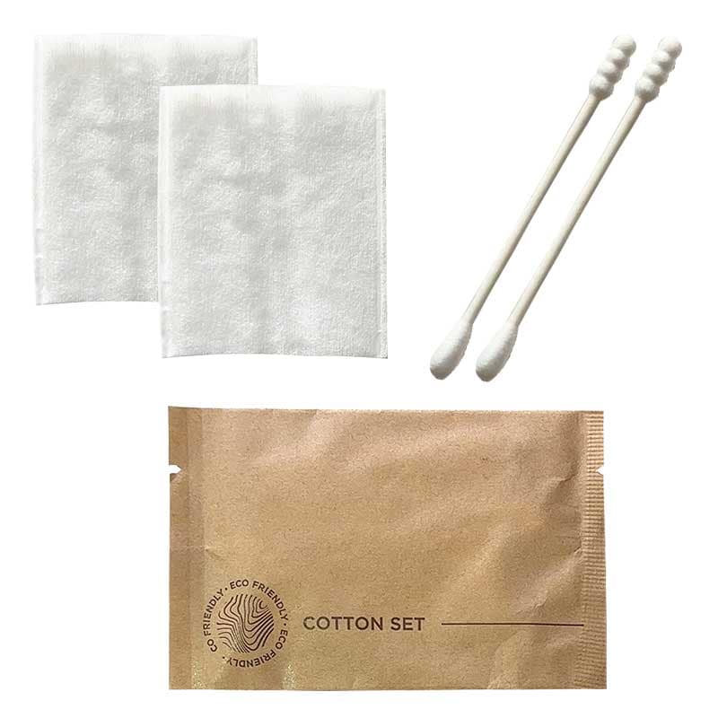 コットンセット(パフ・綿棒×各2)　入数：2000個　単価：10.5円