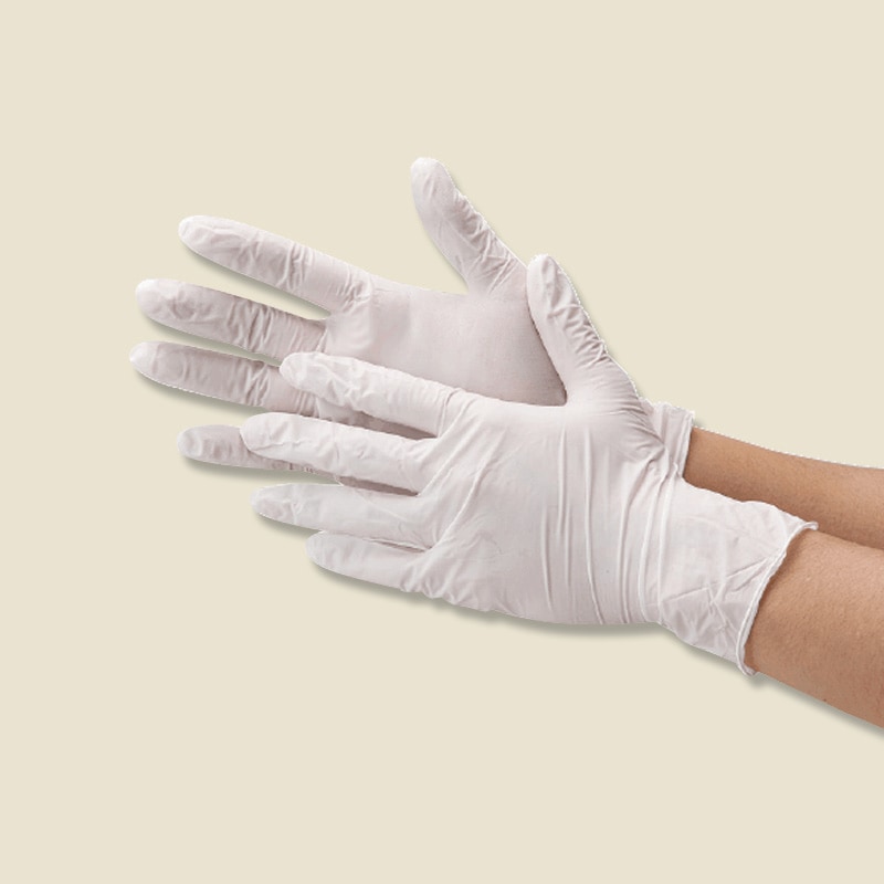 ポリ手袋 ニトリル使い切り手袋 2060 粉無 ホワイト L 250枚入/箱×10箱 (合計2500枚入)