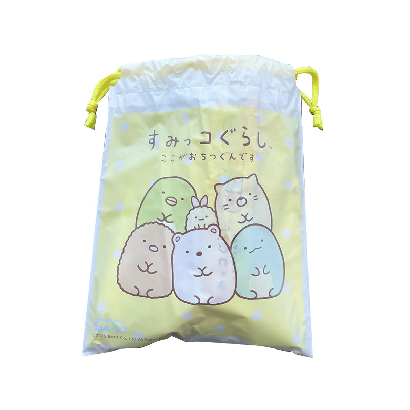 お子さま用アメニティー すみっコぐらし　(巾着・タオル・歯ブラシ・スリッパ)　入数：100個　単価：300円