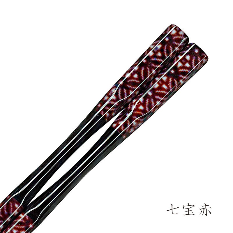 彩箸［紙パッケージ入］　七宝赤　22.5cm　入数：5膳　売店販売用