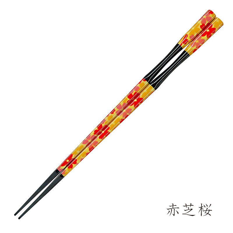 彩箸［紙パッケージ入］　赤芝桜　22.5cm　入数：5膳　売店販売用