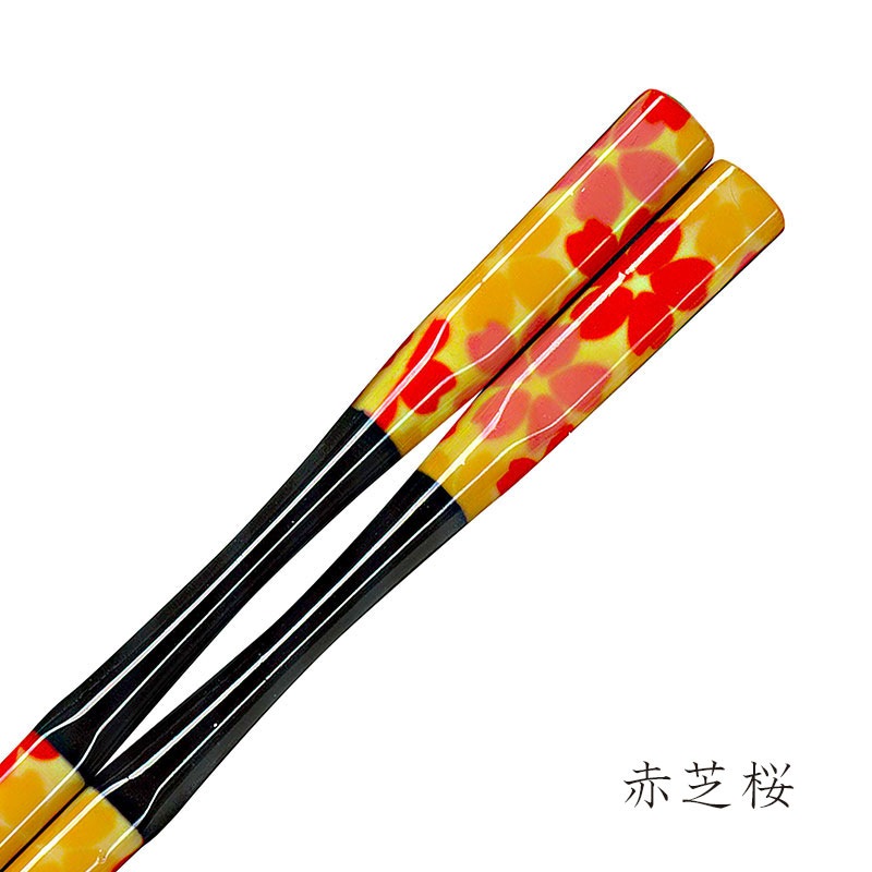 彩箸［紙パッケージ入］　赤芝桜　22.5cm　入数：5膳　売店販売用