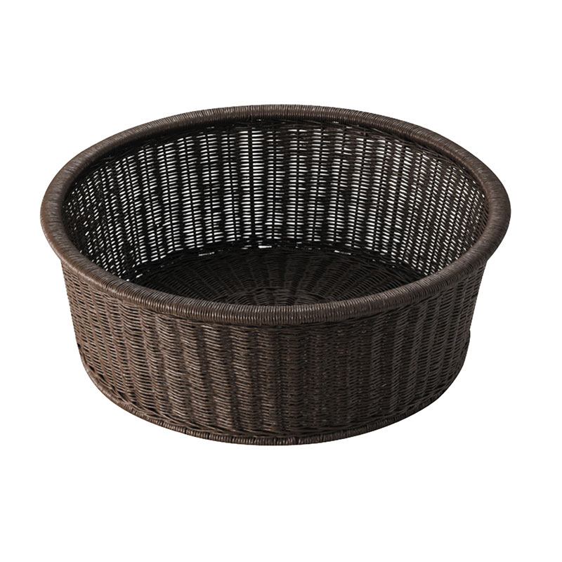 脱衣カゴ Basket・ROUND ダークブラウン サイズ:φ395×H145mm
