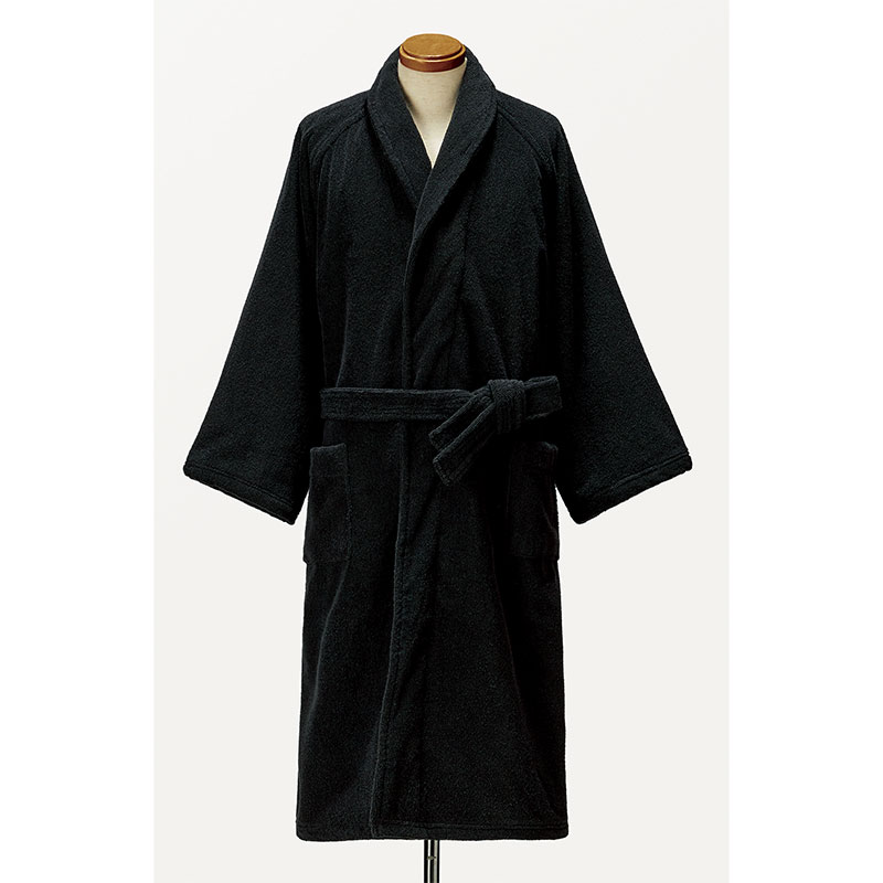 高級業務用バスローブ ブラック 約115㎝（着丈）