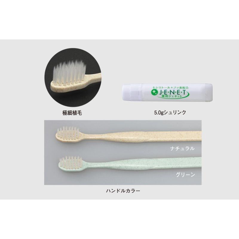 ハスク 歯ブラシセット シオンアルファ28穴（極細植毛）グリーン H35