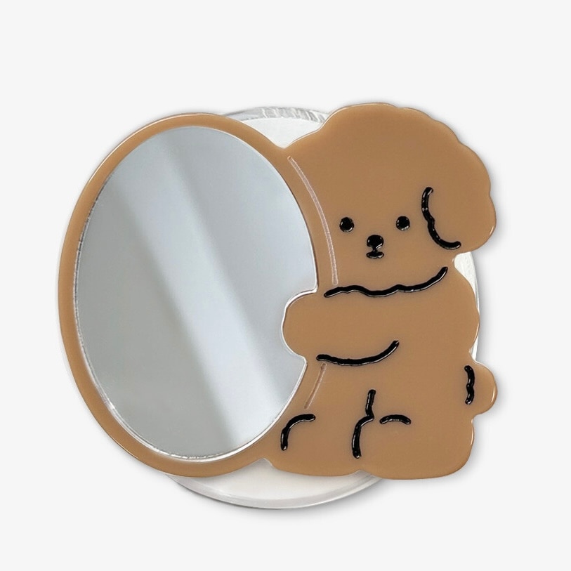 mill and moi] MagSafe 対応 スマホグリップ - Beige Poodle Mirror