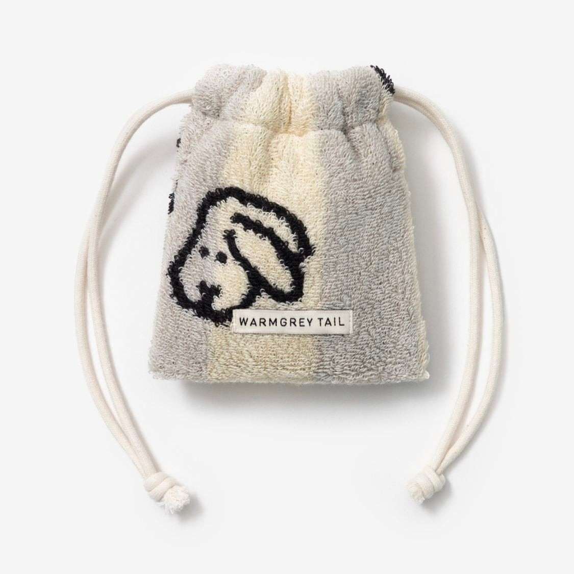 [WARMGREY TAIL] Bunny Bunny テリーポーチ - Grey Stripe