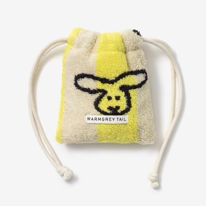 [WARMGREY TAIL] Bunny Bunny テリーポーチ - Yellow Stripe