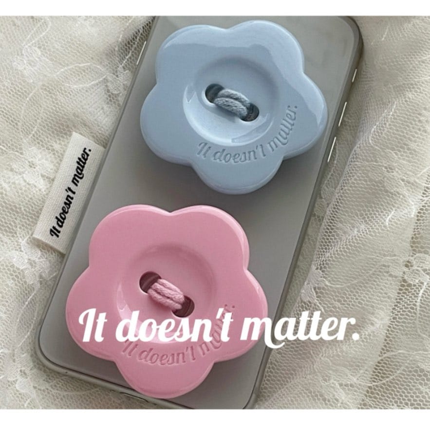 it doesn't matter] フラワーボタン スマホグリップ