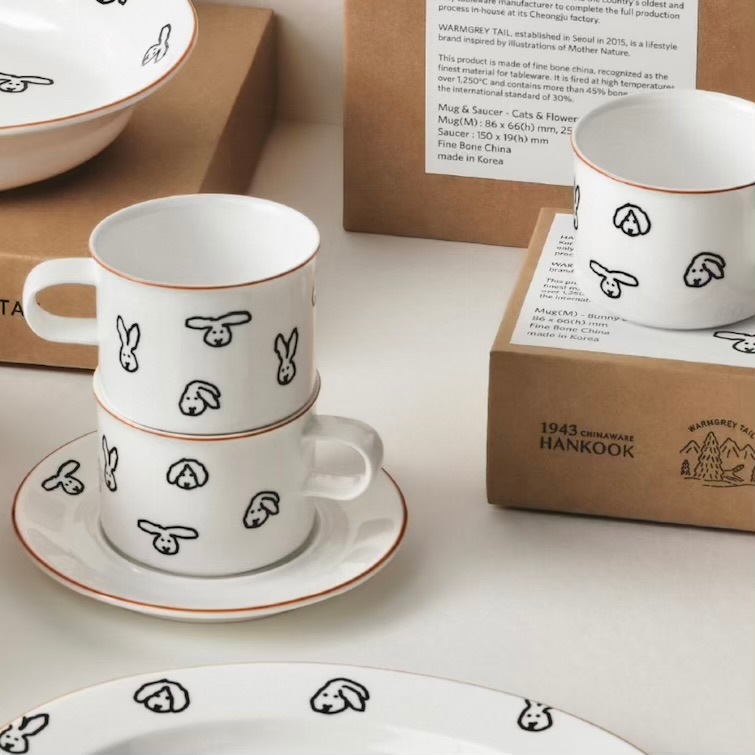 WARMGREY TAIL] Bunny Bunny マグカップ＆ソーサー | CATEGORY,KITCHEN