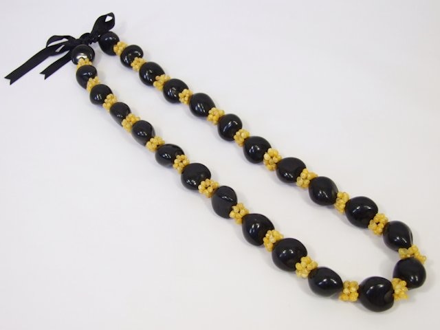 フラダンス ククイ、シェルレイ ブラック KL017 フラダンス用品