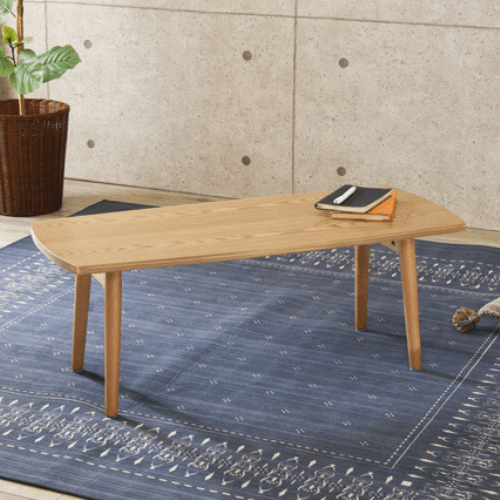 折りたたみテーブル/ローテーブル 【幅110×奥行48×高さ35cm】 木製脚 折りたたみテーブル/ローテーブル 【幅110×奥行48×高さ35cm】 木製脚