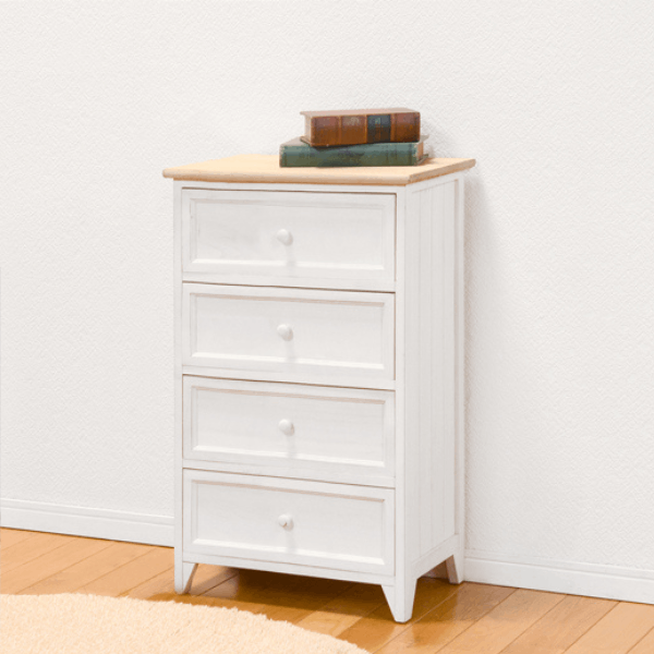 チェスト たんす フェミニン調ホワイトチェスト/収納棚