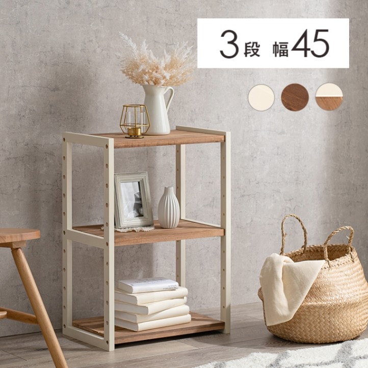 おしゃれなラタン調オープンラック/韓国風インテリア【(約)幅100×奥行