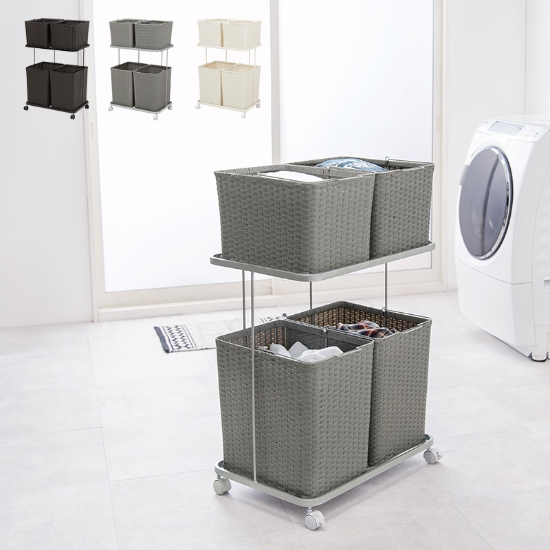 ランドリー突っ張り収納 本日P5％還元】 ランドリーラック 突っ張り 伸縮 幅64 94