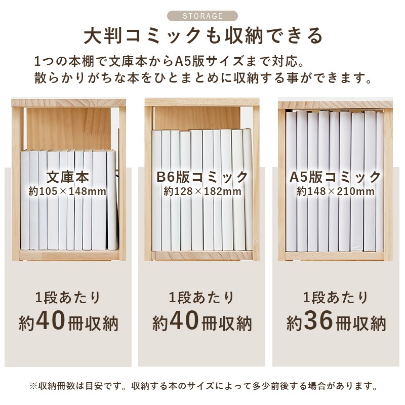 おしゃれな角回転ブックラック/コミック収納 【3段/4面】 360°回転 幅