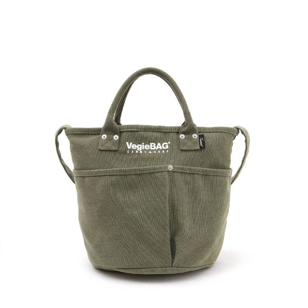 Nananoel ナナノエル / ベジバッグ Bucket トートバッグ カーキ レディース ブランド 2way ベジバッグ vegieBAG 斜めがけ 小さめ 軽量 ショルダーバッグ ミニバッグ エコバッグ キャンバス アウトドア キャンプ おしゃれ