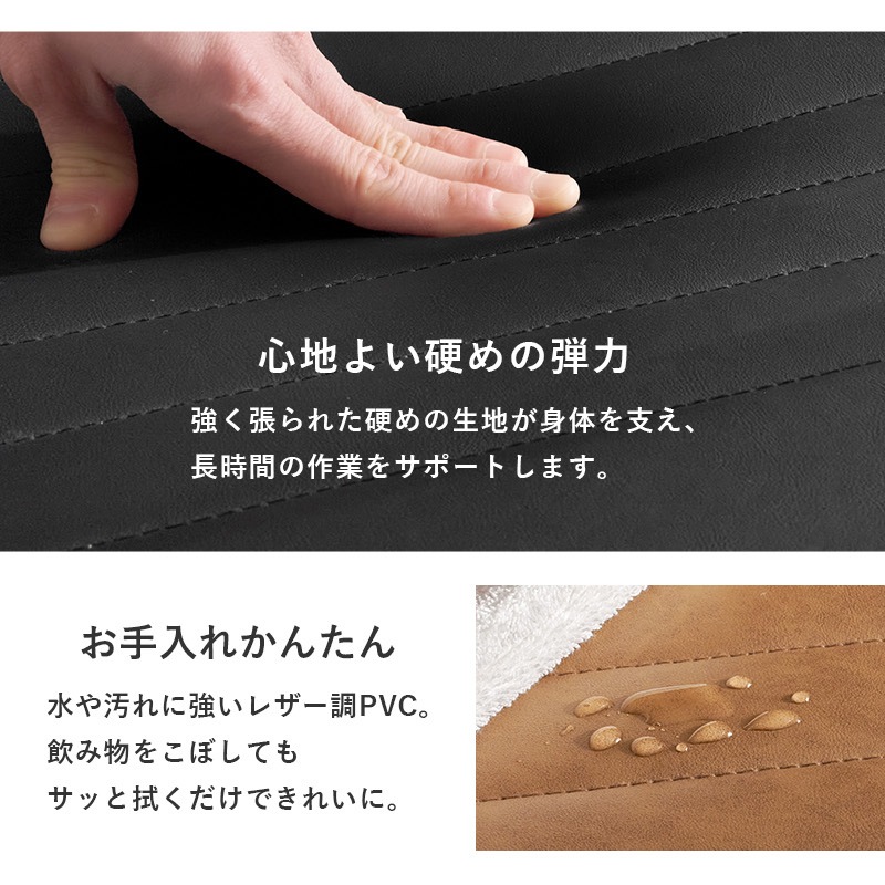 オフィスチェア パソコンチェア ロッキング機能付き 360度回転 昇降式 PVCレザー デスクチェア ブラックフレーム 組立式 男前インテリア