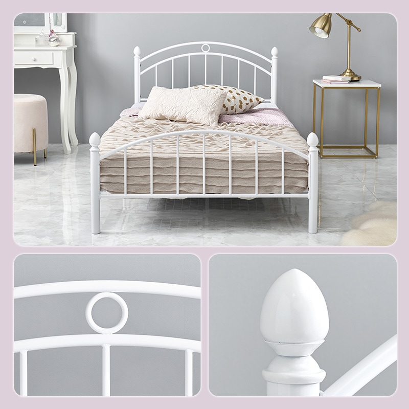 エレガントなパイプベッド シングルベッド (フレームのみ) スチール