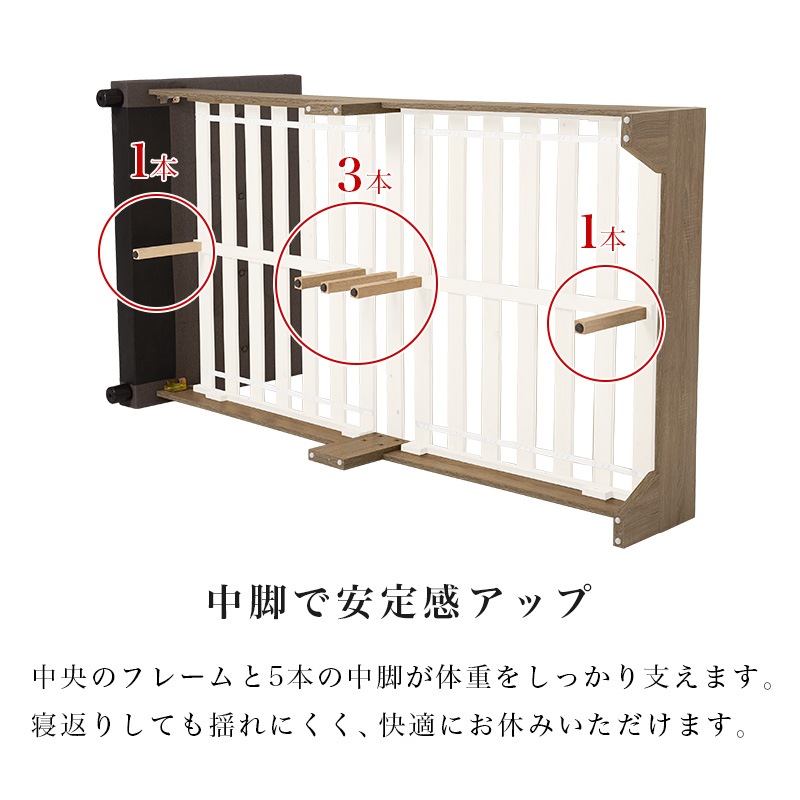 おしゃれなファブリックヘッドボード デザインベッド シングルベッド すのこベッド 組立品 〔ベッドルーム〕