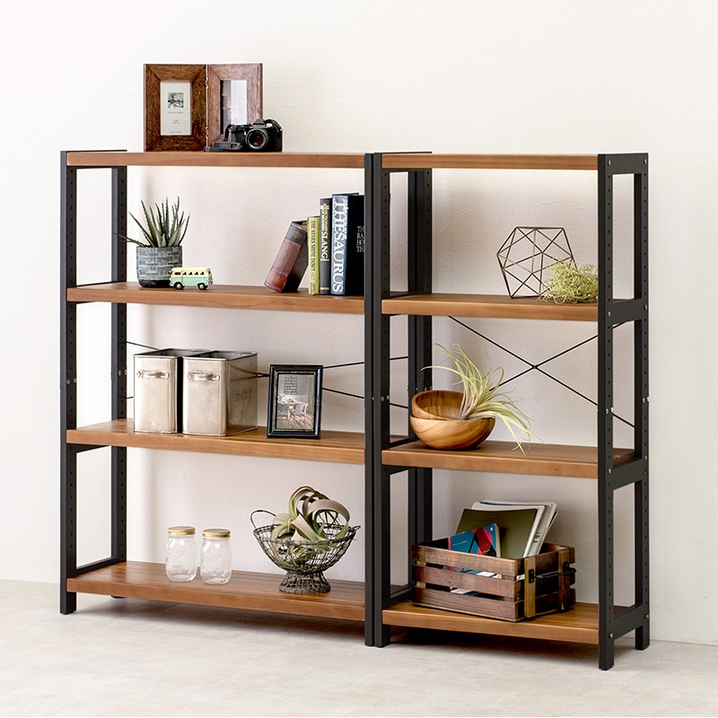 オープンラック/収納棚 約幅60cm×高さ120㎝ 木製 パイン材