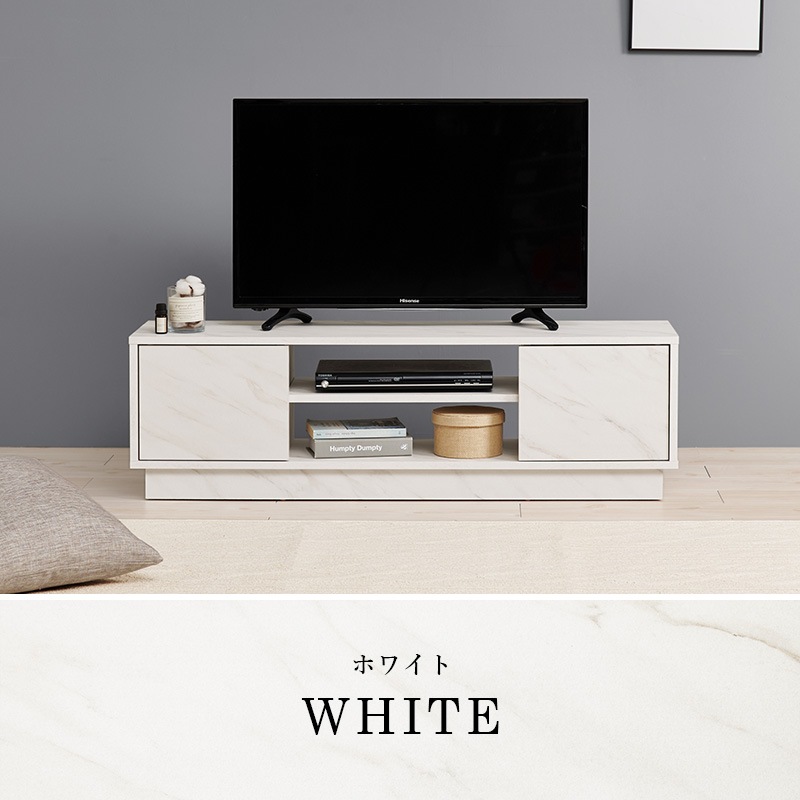 シンプルなロータイプのテレビボード テレビ台 幅110cm×高さ33.5㎝ リビング 大理石調 木目調 組立品
