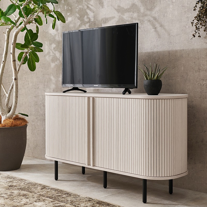 送料無料タンブール扉 木製テレビボード幅119cm テレビ台 ハイタイプ（84） おしゃれなタンブール扉のテレビ台 ハイタイプ 幅119cm×高さ67