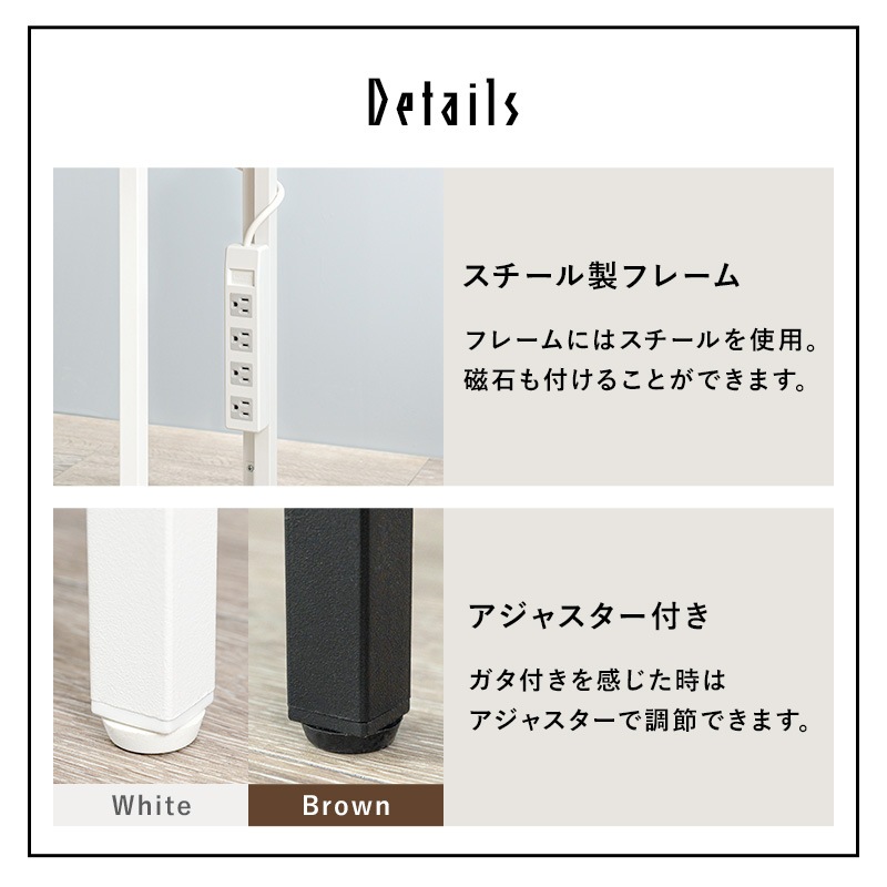 シンプルなデザインのデスク (約)幅100cm 2口コンセント付き パソコンデスク 木目調×スチール 組立品 〔リビング 勉強部屋 書斎〕