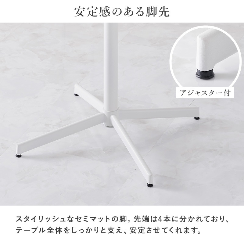 大人可愛い カフェテーブル＆チェア３点セット/テーブル×エレガントチェア2脚 セット 幅65cm 円形 ダイニングテーブル スチール ダイニング 組立品