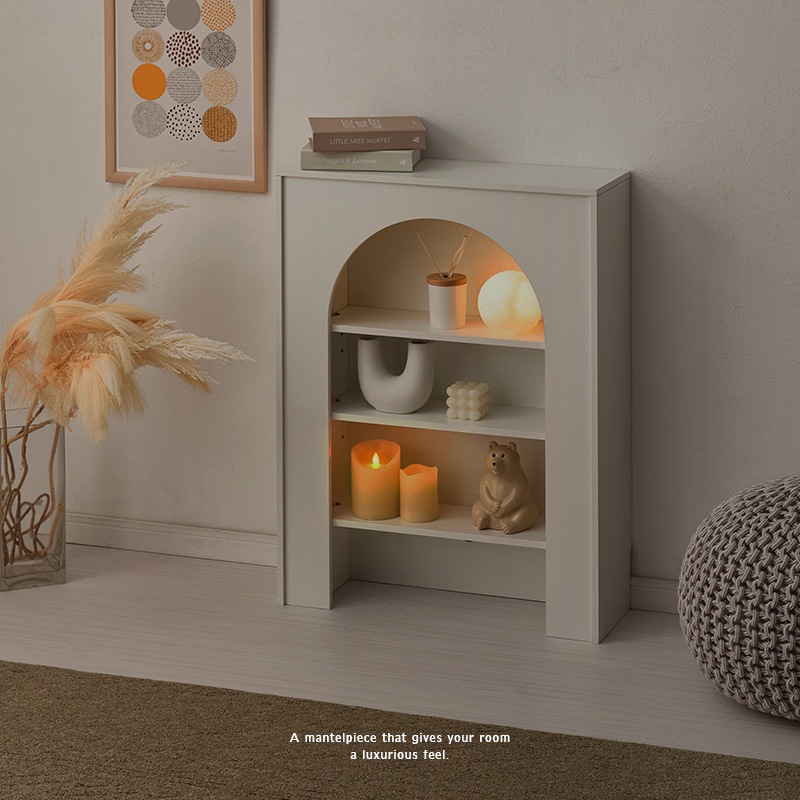 エレガントなマントルピース 収納棚付き/[幅60㎝ 4段] 韓国インテリア