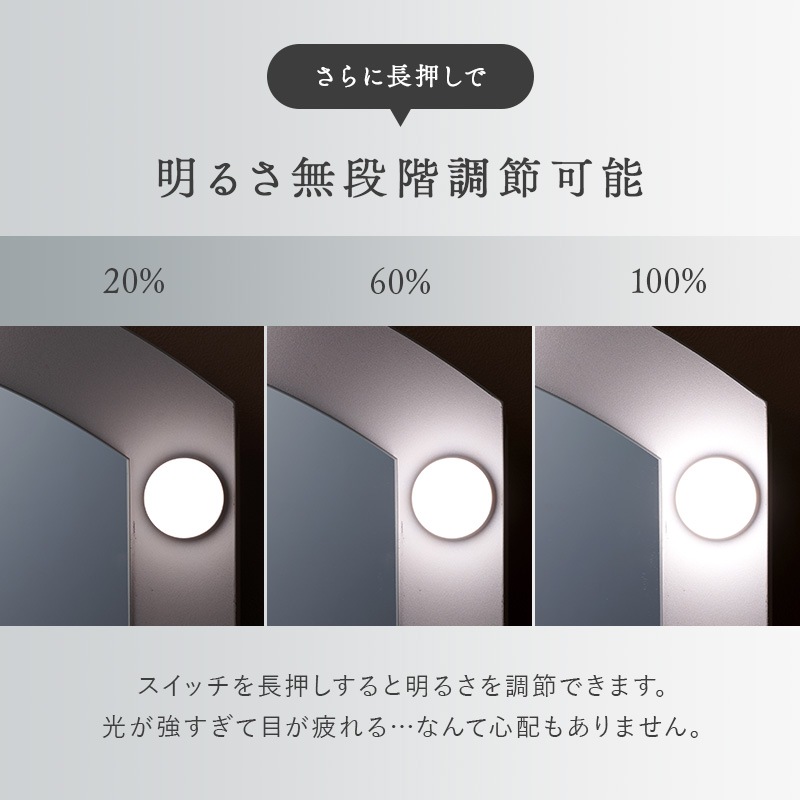 アーチ型ミラーとクリスタル調の取っ手が可愛いドレッサー＆スツール 2