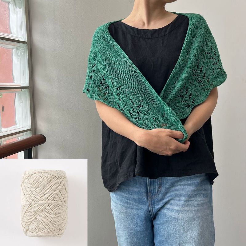 【Keitoキット】GINGAのショール（RAW_WHITE）