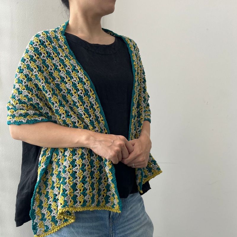 【Keitoキット】わたかみりりりの横編みショール（サンプルカラー）