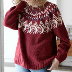 【糸セットS・Mサイズ】「毛糸だま2025秋」P.17カムバックのノルディックセーター（サンプルカラー）