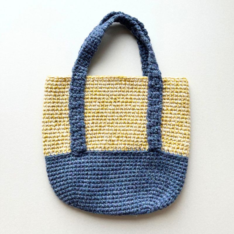 【Keitoキット】カムバックの帆布トート風バッグ（底ブルー）