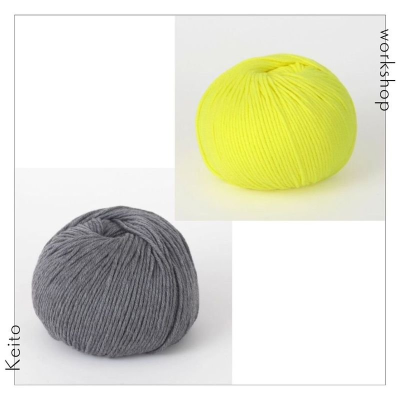 【ワークショップ Tokyo Bandana 専用】スーパーソフト　グレー×ネオンイエロー（計2玉）