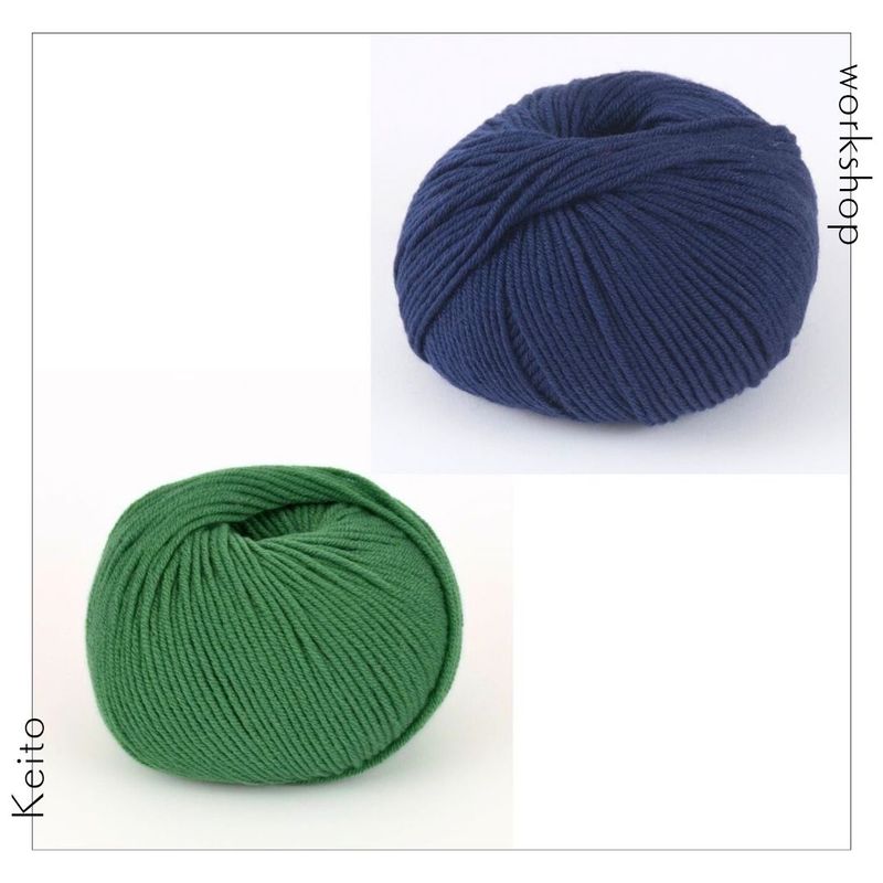 【ワークショップ Tokyo Bandana 専用】スーパーソフト　紺×グリーン（計2玉）