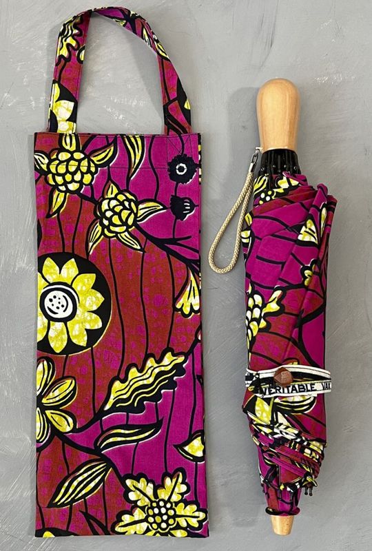 折りたたみ傘（晴雨兼用）50cm  フラワー  ピンクベース