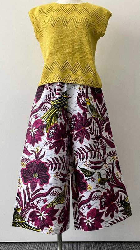 ワイドパンツ88cm  アフリカントロピカル柄