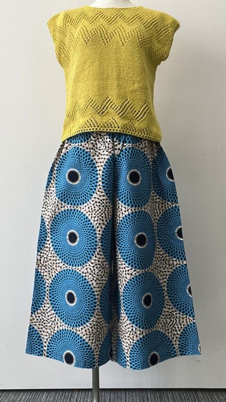 ワイドパンツ88cm  サン・レイ  スカイブルーベース