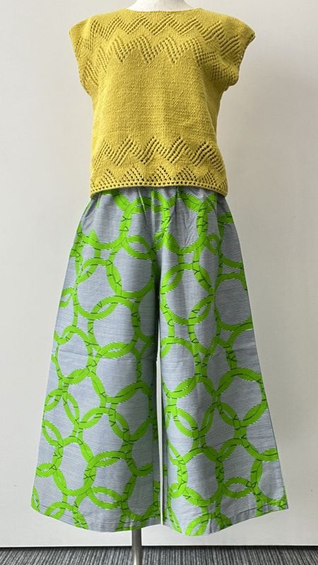ワイドパンツ88cm  リング柄