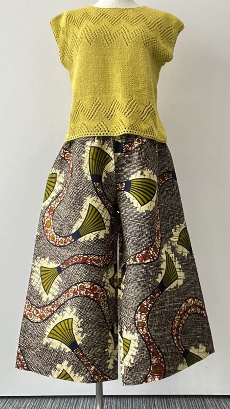 ワイドパンツ88cm  タッセル・ブラウンベース