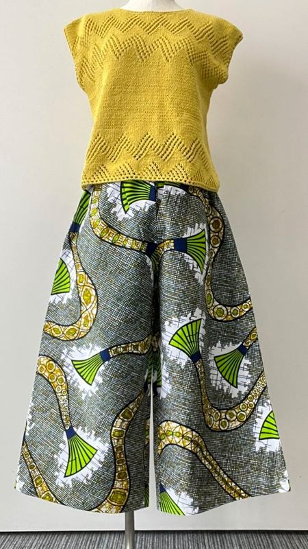 ワイドパンツ88cm  タッセル・フレッシュグリーン