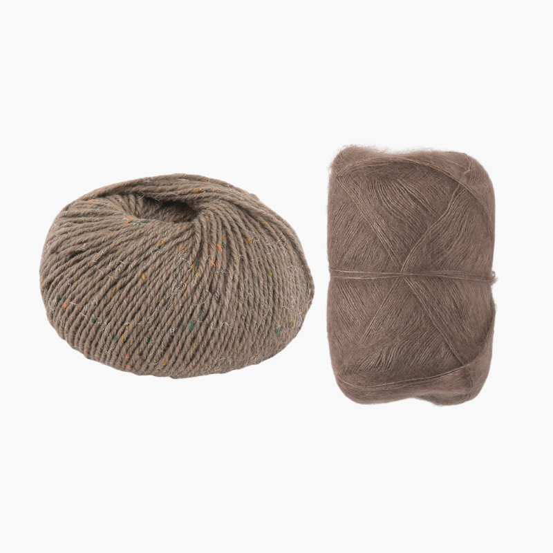 【Keitoキット】イギリスゴム編みのカーディガン（ベージュ）