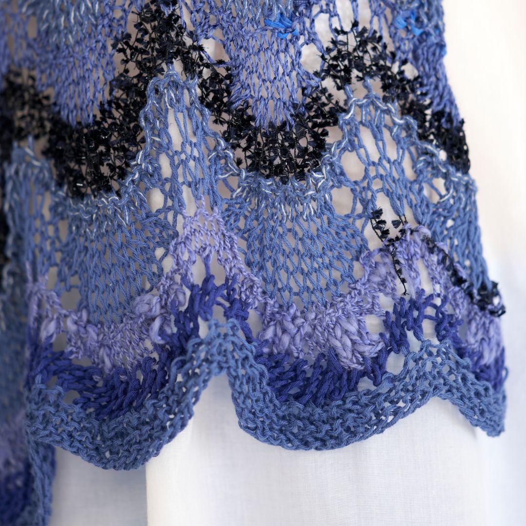 【キット】「毛糸だま2023夏」ウェーブレースショール（サンプルカラー）