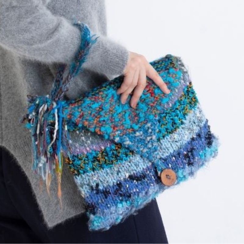 【Keitoキット】クラッチバッグ（水色）