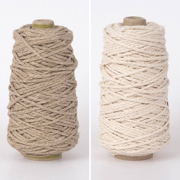 2色で編む縄編みバッグ（生成×ベージュ）